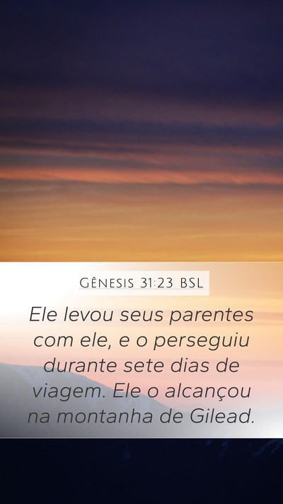 Gênesis 31:23 BSL Bible Verse Image