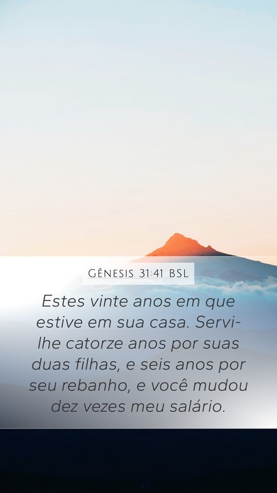 Gênesis 31:41 BSL Bible Verse Image