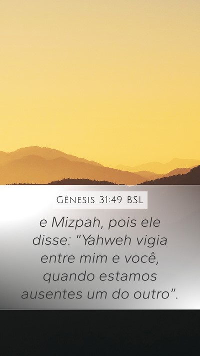 Gênesis 31:49 BSL Bible Verse Image