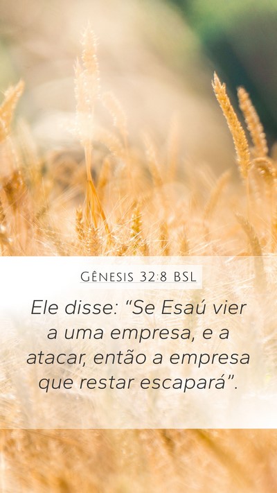 Gênesis 32:8 BSL Bible Verse Image