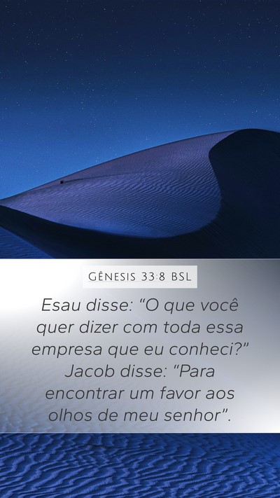 Gênesis 33:8 BSL Bible Verse Image