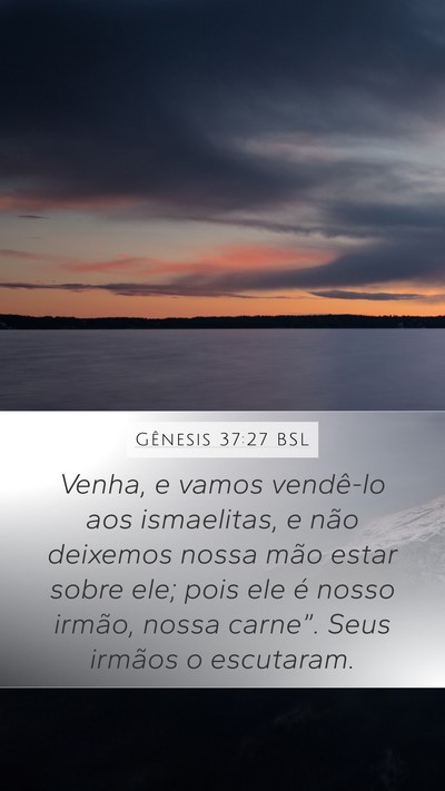 Gênesis 37:27 BSL Bible Verse Image
