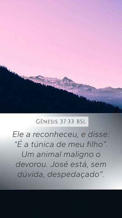 Gênesis 37:33 BSL Mobile Phone Wallpaper - Ele a reconheceu, e disse: “É a túnica de meu - Mobile Bible Verse Wallpaper
