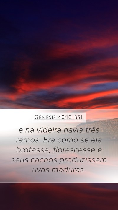 Gênesis 40:10 BSL Bible Verse Image