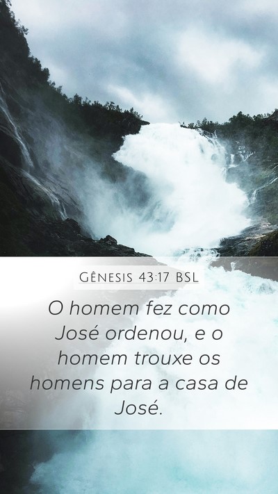 Gênesis 43:17 BSL Mobile Phone Wallpaper - O homem fez como José ordenou, e o homem trouxe - Mobile Bible Verse Wallpaper