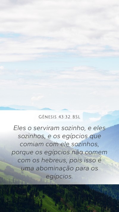 Gênesis 43:32 BSL Bible Verse Image