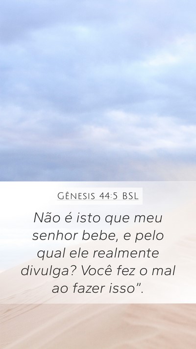 Gênesis 44:5 BSL Mobile Phone Wallpaper - Não é isto que meu senhor bebe, e pelo qual ele - Mobile Bible Verse Wallpaper