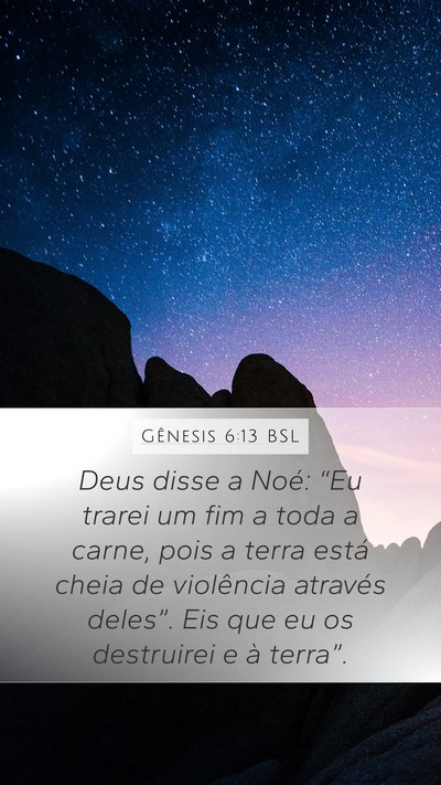 Gênesis 6:13 BSL Bible Verse Image