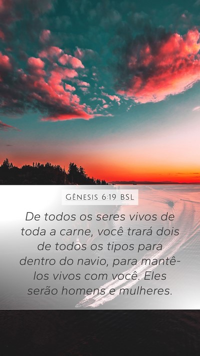 Gênesis 6:19 BSL Bible Verse Image