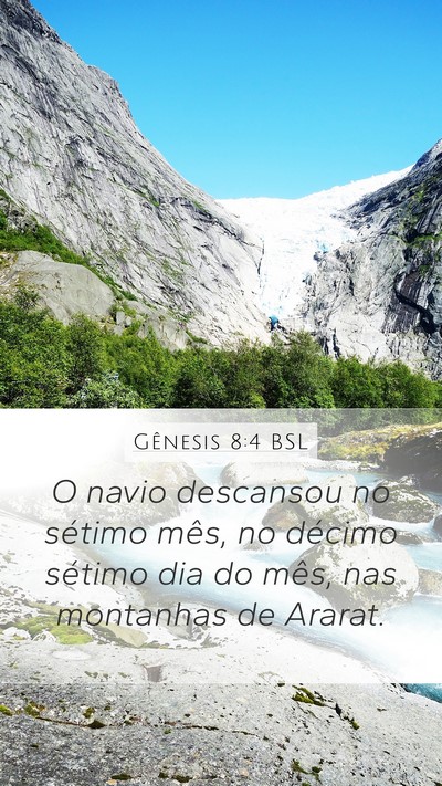 Gênesis 8:4 BSL Bible Verse Image