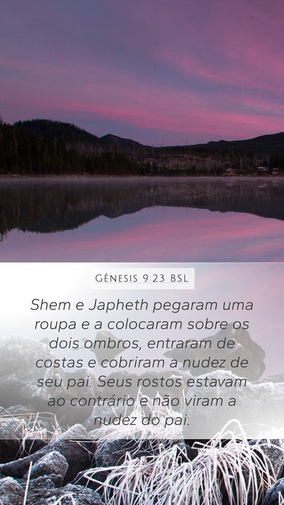 Gênesis 9:23 BSL Bible Verse Image