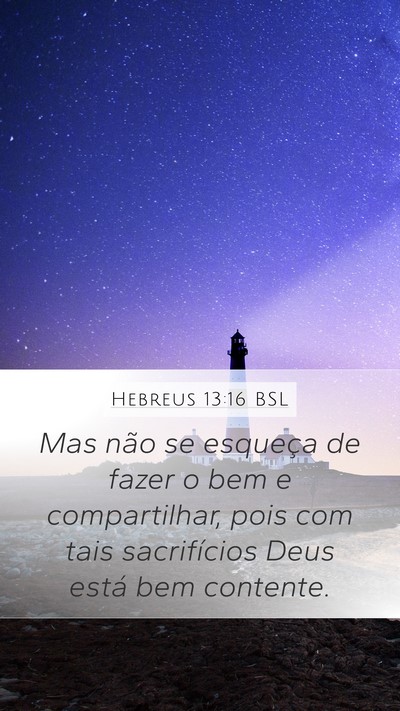 Hebreus 13:16 BSL Bible Verse Image