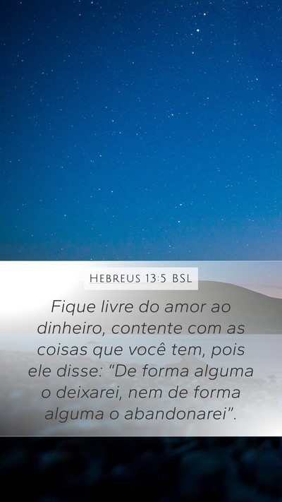 Hebreus 13:5 BSL Bible Verse Image