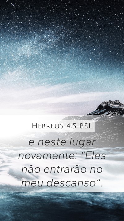 Hebreus 4:5 BSL Bible Verse Image