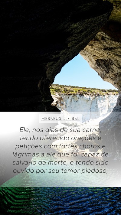 Hebreus 5:7 BSL Bible Verse Image
