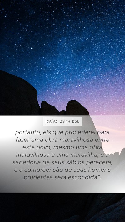Isaías 29:14 BSL Bible Verse Image