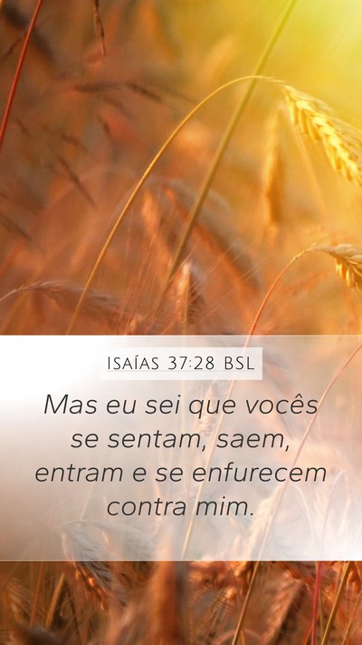 Isaías 37:28 BSL Bible Verse Image