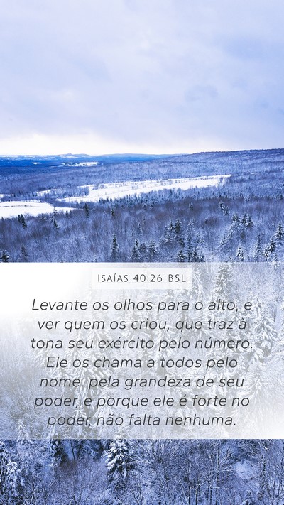 Isaías 40:26 BSL Bible Verse Image