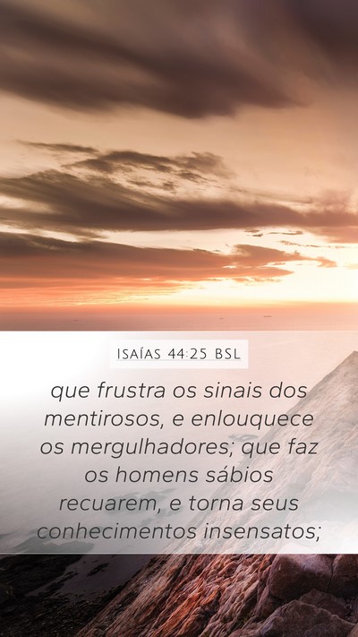 Isaías 44:25 BSL Bible Verse Image