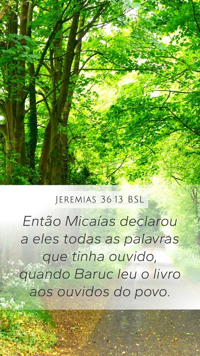 Jeremias 36:13 BSL Mobile Phone Wallpaper - Então Micaías declarou a eles todas as palavras - Mobile Bible Verse Wallpaper