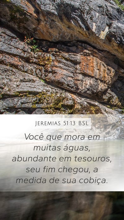 Jeremias 51:13 BSL Bible Verse Image