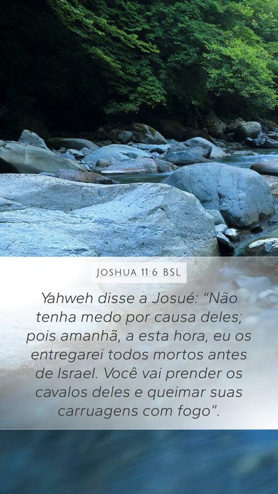 Joshua 11:6 BSL Mobile Phone Wallpaper - Yahweh disse a Josué: “Não tenha medo por - Mobile Bible Verse Wallpaper