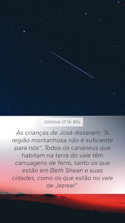 Joshua 17:16 BSL Mobile Phone Wallpaper - As crianças de José disseram: “A região - Mobile Bible Verse Wallpaper