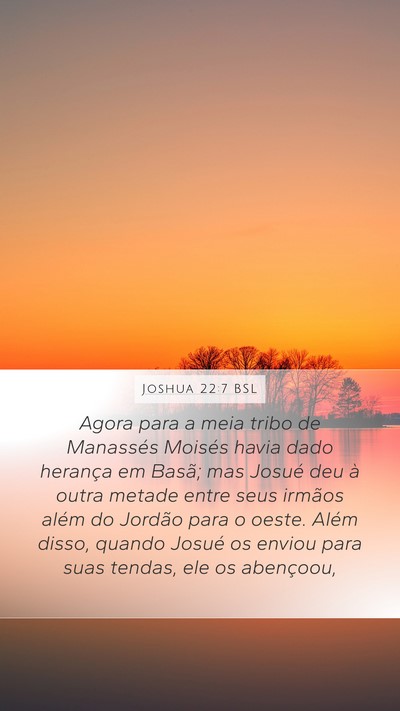 Joshua 22:7 BSL Bible Verse Image