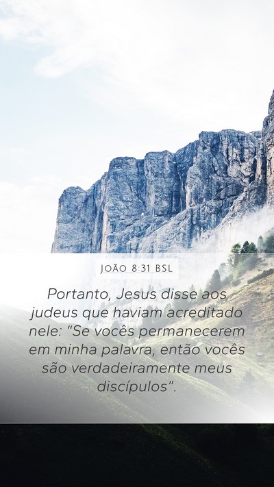 João 8:31 BSL Bible Verse Image