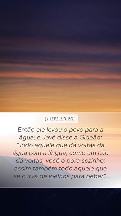 Juízes 7:5 BSL Bible Verse Image