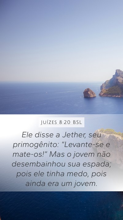 Juízes 8:20 BSL Bible Verse Image