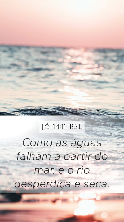 Jó 14:11 BSL Mobile Phone Wallpaper - Como as águas falham a partir do mar, e o rio - Mobile Bible Verse Wallpaper
