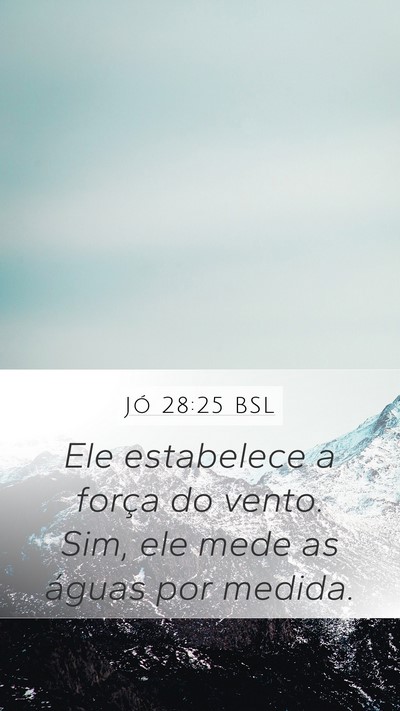 Jó 28:25 BSL Bible Verse Image