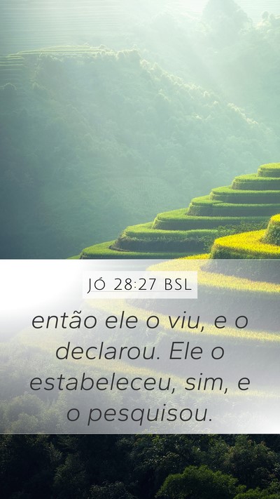 Jó 28:27 BSL Mobile Phone Wallpaper - então ele o viu, e o declarou. Ele o - Mobile Bible Verse Wallpaper