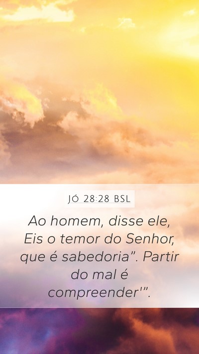 Jó 28:28 BSL Bible Verse Image