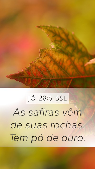 Jó 28:6 BSL Bible Verse Image