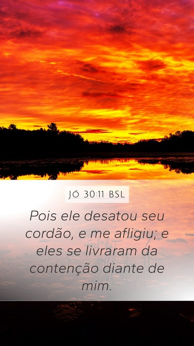 Jó 30:11 BSL Mobile Phone Wallpaper - Pois ele desatou seu cordão, e me afligiu; e - Mobile Bible Verse Wallpaper