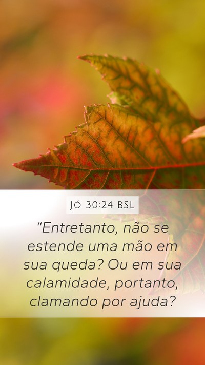 Jó 30:24 BSL Mobile Phone Wallpaper - “Entretanto, não se estende uma mão em sua - Mobile Bible Verse Wallpaper