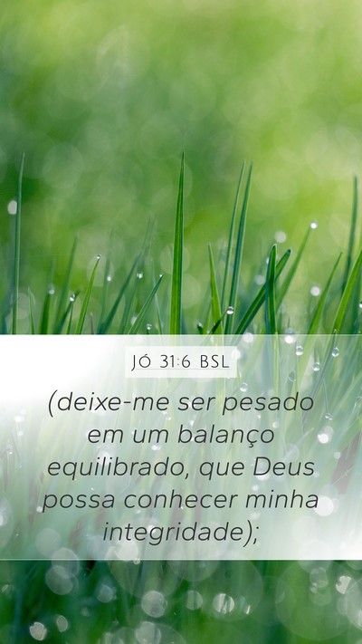 Jó 31:6 BSL Mobile Phone Wallpaper - (deixe-me ser pesado em um balanço equilibrado, - Mobile Bible Verse Wallpaper