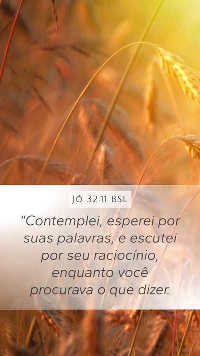 Jó 32:11 BSL Bible Verse Image