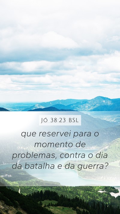 Jó 38:23 BSL Mobile Phone Wallpaper - que reservei para o momento de problemas, contra - Mobile Bible Verse Wallpaper