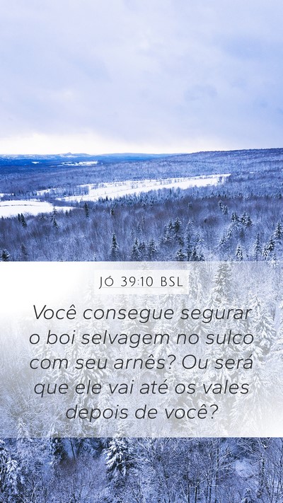 Jó 39:10 BSL Mobile Phone Wallpaper - Você consegue segurar o boi selvagem no sulco - Mobile Bible Verse Wallpaper