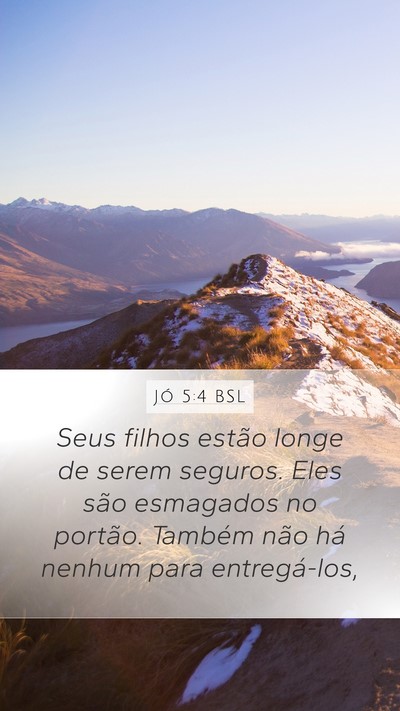 Jó 5:4 BSL Bible Verse Image