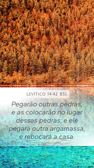 Levítico 14:42 BSL Mobile Phone Wallpaper - Pegarão outras pedras, e as colocarão no lugar - Mobile Bible Verse Wallpaper