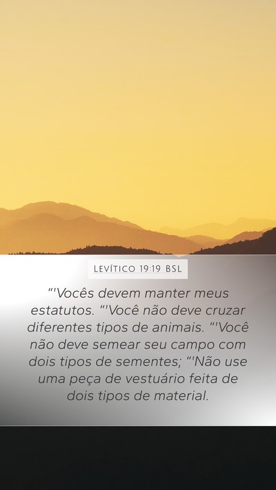 Levítico 19:19 BSL Bible Verse Image