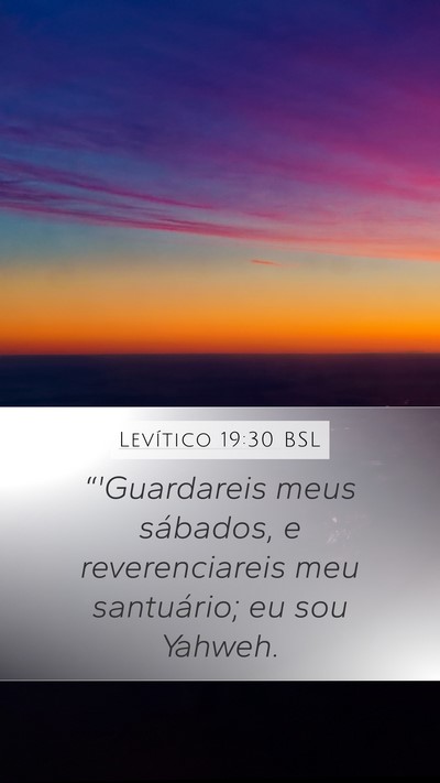 Levítico 19:30 BSL Bible Verse Image