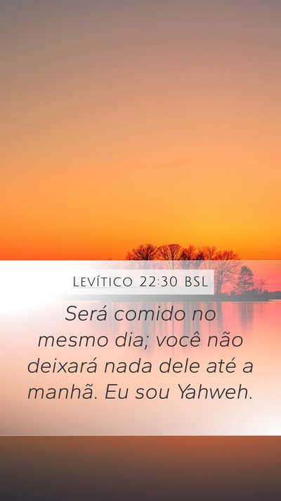 Levítico 22:30 BSL Bible Verse Image