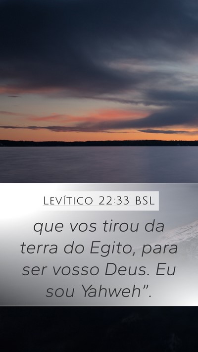 Levítico 22:33 BSL Bible Verse Image