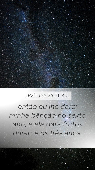 Levítico 25:21 BSL Bible Verse Image