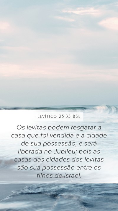 Levítico 25:33 BSL Mobile Phone Wallpaper - Os levitas podem resgatar a casa que foi vendida - Mobile Bible Verse Wallpaper